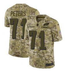 Men's Nike Philadelphia Eagles #71 Jason Peters Limited Camo 2018 Salute to Service NFL Jersey