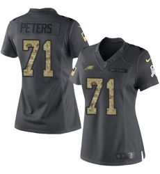 Women's Nike Philadelphia Eagles #71 Jason Peters Limited Black 2016 Salute to Service NFL Jersey