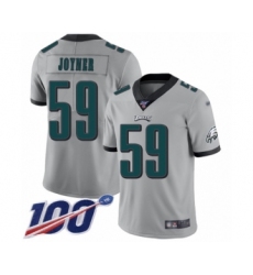 Youth Philadelphia Eagles #59 Seth Joyner Limited Silver Inverted Legend 100th Season Football Jersey