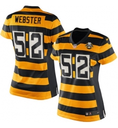 Women's Nike Pittsburgh Steelers #52 Mike Webster Game Yellow/Black Alternate 80TH Anniversary Throwback NFL Jersey