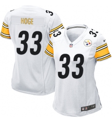 Women's Nike Pittsburgh Steelers #33 Merril Hoge Game White NFL Jersey
