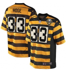Youth Nike Pittsburgh Steelers #33 Merril Hoge Limited Yellow/Black Alternate 80TH Anniversary Throwback NFL Jersey