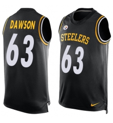 Men's Nike Pittsburgh Steelers #63 Dermontti Dawson Limited Black Player Name & Number Tank Top NFL Jersey