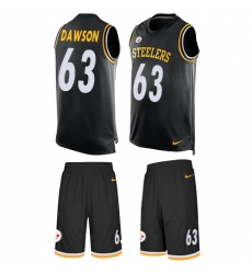 Men's Nike Pittsburgh Steelers #63 Dermontti Dawson Limited Black Tank Top Suit NFL Jersey