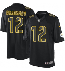 Men's Nike Pittsburgh Steelers #12 Terry Bradshaw Limited Black Impact NFL Jersey