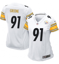 Women's Nike Pittsburgh Steelers #91 Kevin Greene Game White NFL Jersey