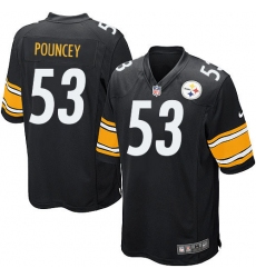Men's Nike Pittsburgh Steelers #53 Maurkice Pouncey Game Black Team Color NFL Jersey