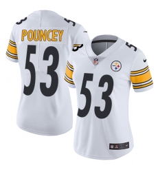 Women's Nike Pittsburgh Steelers #53 Maurkice Pouncey Elite White NFL Jersey