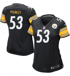 Women's Nike Pittsburgh Steelers #53 Maurkice Pouncey Game Black Team Color NFL Jersey