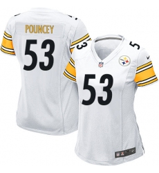 Women's Nike Pittsburgh Steelers #53 Maurkice Pouncey Game White NFL Jersey