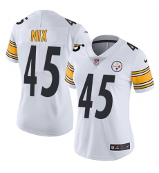 Women's Nike Pittsburgh Steelers #45 Roosevelt Nix White Vapor Untouchable Limited Player NFL Jersey