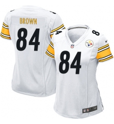 Women's Nike Pittsburgh Steelers #84 Antonio Brown Game White NFL Jersey