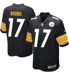 Men's Nike Pittsburgh Steelers #17 Eli Rogers Game Black Team Color NFL Jersey