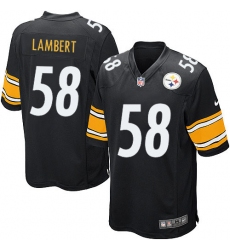 Men's Nike Pittsburgh Steelers #58 Jack Lambert Game Black Team Color NFL Jersey