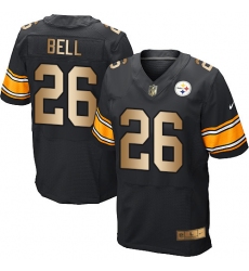 Men's Nike Pittsburgh Steelers #26 Le'Veon Bell Elite Black/Gold Team Color NFL Jersey