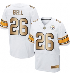 Men's Nike Pittsburgh Steelers #26 Le'Veon Bell Elite White/Gold NFL Jersey