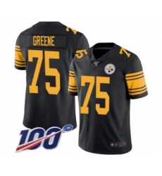 Youth Pittsburgh Steelers #75 Joe Greene Limited Black Rush Vapor Untouchable 100th Season Football Jersey