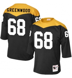 Men's Mitchell and Ness Pittsburgh Steelers #68 L.C. Greenwood Elite Black 1967 Home Throwback NFL Jersey