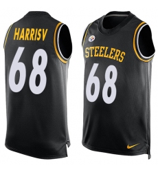 Men's Nike Pittsburgh Steelers #68 L.C. Greenwood Limited Black Player Name & Number Tank Top NFL Jersey