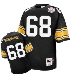 Mitchell And Ness Pittsburgh Steelers #68 L.C. Greenwood Black Team Color Authentic Throwback NFL Jersey