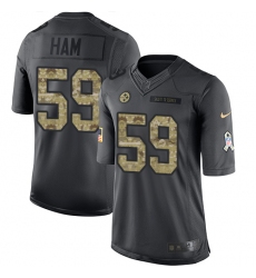 Men's Nike Pittsburgh Steelers #59 Jack Ham Limited Black 2016 Salute to Service NFL Jersey
