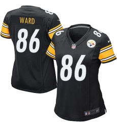 Women's Nike Pittsburgh Steelers #86 Hines Ward Game Black Team Color NFL Jersey