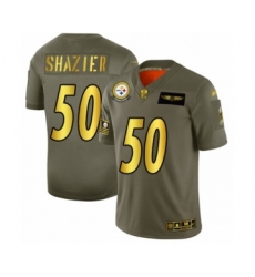 Men's Pittsburgh Steelers #50 Ryan Shazier Olive Gold 2019 Salute to Service Limited Player Football Jersey