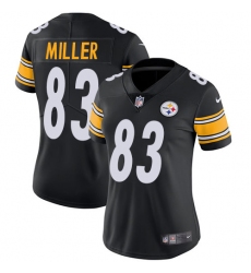 Women's Nike Pittsburgh Steelers #83 Heath Miller Black Team Color Vapor Untouchable Limited Player NFL Jersey