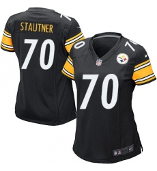 Women's Nike Pittsburgh Steelers #70 Ernie Stautner Game Black Team Color NFL Jersey