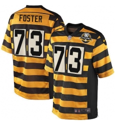 Men's Nike Pittsburgh Steelers #73 Ramon Foster Game Yellow/Black Alternate 80TH Anniversary Throwback NFL Jersey