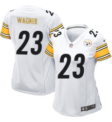 Women's Nike Pittsburgh Steelers #23 Mike Wagner Game White NFL Jersey