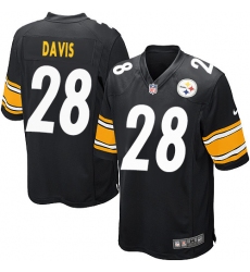 Men's Nike Pittsburgh Steelers #28 Sean Davis Game Black Team Color NFL Jersey