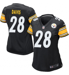 Women's Nike Pittsburgh Steelers #28 Sean Davis Game Black Team Color NFL Jersey