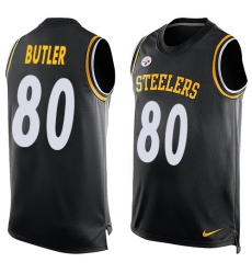 Men's Nike Pittsburgh Steelers #80 Jack Butler Limited Black Player Name & Number Tank Top NFL Jersey