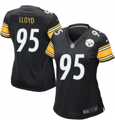 Women's Nike Pittsburgh Steelers #95 Greg Lloyd Game Black Team Color NFL Jersey