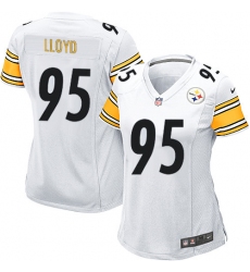Women's Nike Pittsburgh Steelers #95 Greg Lloyd Game White NFL Jersey