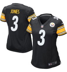 Women's Nike Pittsburgh Steelers #3 Landry Jones Game Black Team Color NFL Jersey