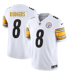 Men's Pittsburgh Steelers #8 Aaron Rodgers White 2025 F.U.S.E. Vapor Limited Football Stitched Jersey