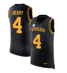 Men's Nike Pittsburgh Steelers #4 Jordan Berry Limited Black Rush Player Name & Number Tank Top NFL Jersey