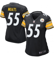 Women's Nike Pittsburgh Steelers #55 Arthur Moats Game Black Team Color NFL Jersey