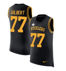 Men's Nike Pittsburgh Steelers #77 Marcus Gilbert Limited Black Rush Player Name & Number Tank Top NFL Jersey