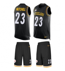 Men's Nike Pittsburgh Steelers #23 Mike Mitchell Limited Black Tank Top Suit NFL Jersey