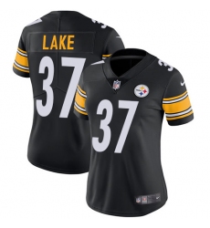 Women's Nike Pittsburgh Steelers #37 Carnell Lake Black Team Color Vapor Untouchable Limited Player NFL Jersey