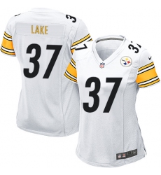 Women's Nike Pittsburgh Steelers #37 Carnell Lake Game White NFL Jersey