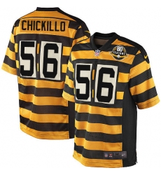 Youth Nike Pittsburgh Steelers #56 Anthony Chickillo Elite Yellow/Black Alternate 80TH Anniversary Throwback NFL Jersey