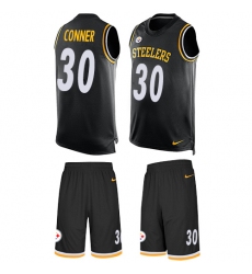 Men's Nike Pittsburgh Steelers #30 James Conner Limited Black Tank Top Suit NFL Jersey