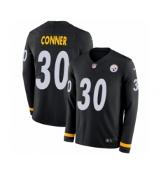 Men's Nike Pittsburgh Steelers #30 James Conner Limited Black Therma Long Sleeve NFL Jersey