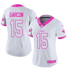 Women's Nike San Francisco 49ers #15 Pierre Garcon Limited White/Pink Rush Fashion NFL Jersey