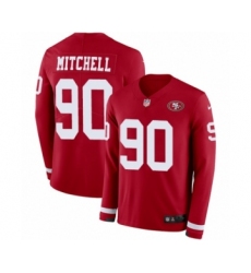 Men's Nike San Francisco 49ers #90 Earl Mitchell Limited Red Therma Long Sleeve NFL Jersey