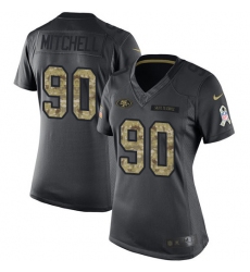Women's Nike San Francisco 49ers #90 Earl Mitchell Limited Black 2016 Salute to Service NFL Jersey